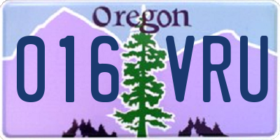 OR license plate 016VRU