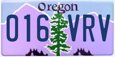 OR license plate 016VRV