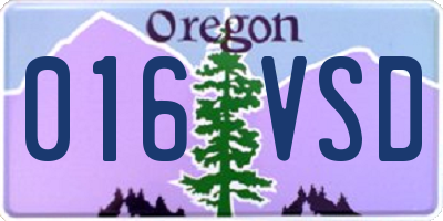 OR license plate 016VSD