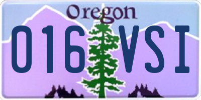 OR license plate 016VSI