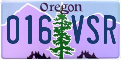 OR license plate 016VSR