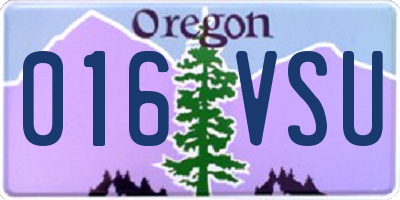 OR license plate 016VSU