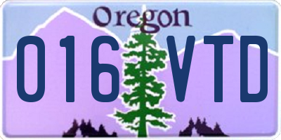 OR license plate 016VTD