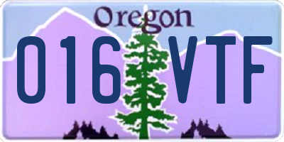 OR license plate 016VTF
