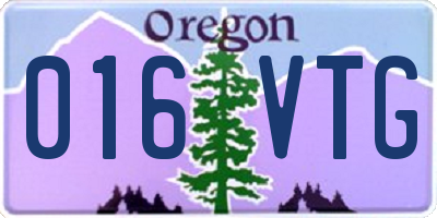 OR license plate 016VTG