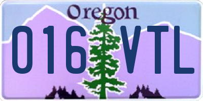 OR license plate 016VTL