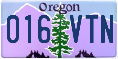 OR license plate 016VTN