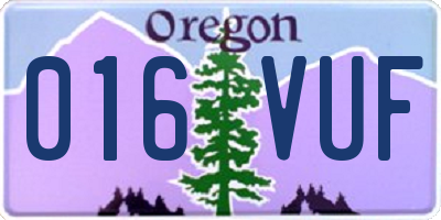 OR license plate 016VUF