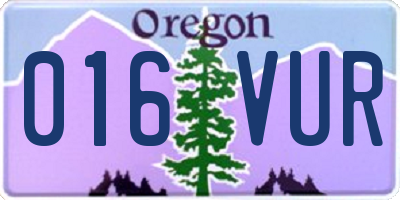 OR license plate 016VUR