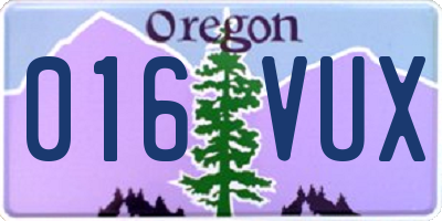 OR license plate 016VUX