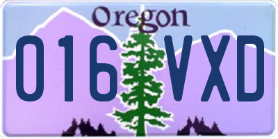 OR license plate 016VXD