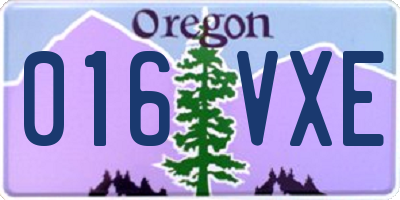 OR license plate 016VXE