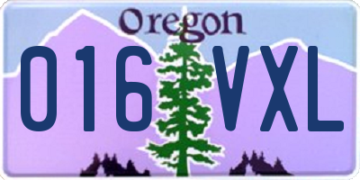 OR license plate 016VXL