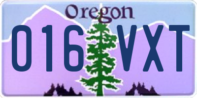 OR license plate 016VXT