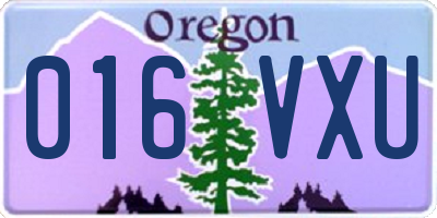 OR license plate 016VXU