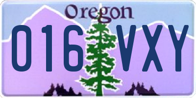 OR license plate 016VXY