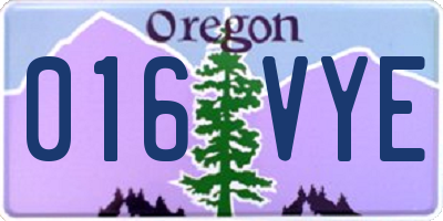 OR license plate 016VYE