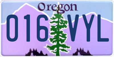 OR license plate 016VYL