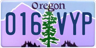 OR license plate 016VYP