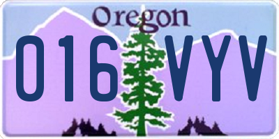 OR license plate 016VYV