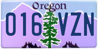 OR license plate 016VZN