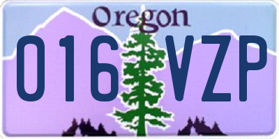 OR license plate 016VZP