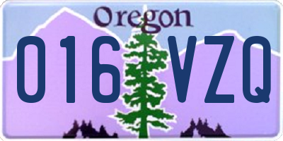 OR license plate 016VZQ