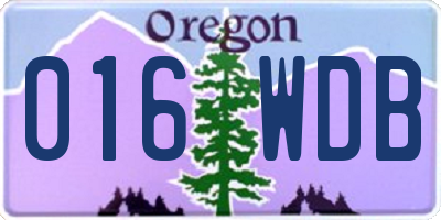 OR license plate 016WDB