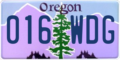 OR license plate 016WDG