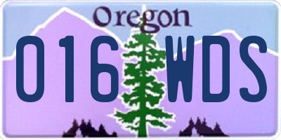 OR license plate 016WDS