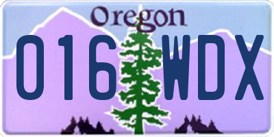 OR license plate 016WDX