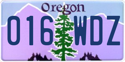 OR license plate 016WDZ