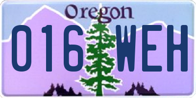 OR license plate 016WEH