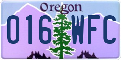 OR license plate 016WFC