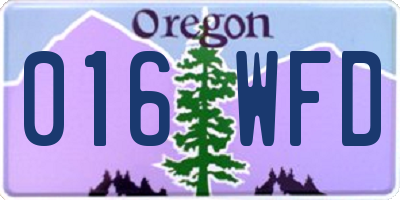 OR license plate 016WFD
