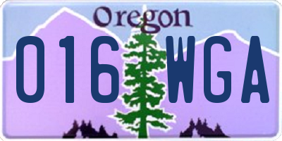 OR license plate 016WGA