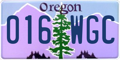 OR license plate 016WGC