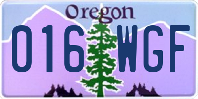 OR license plate 016WGF