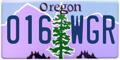 OR license plate 016WGR