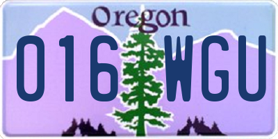 OR license plate 016WGU