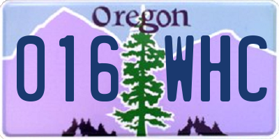 OR license plate 016WHC