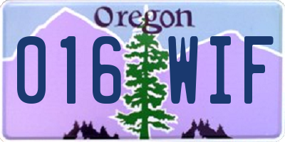 OR license plate 016WIF