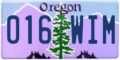 OR license plate 016WIM
