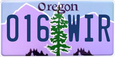 OR license plate 016WIR