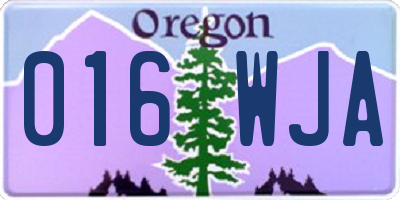 OR license plate 016WJA