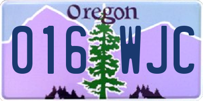 OR license plate 016WJC