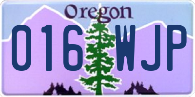 OR license plate 016WJP