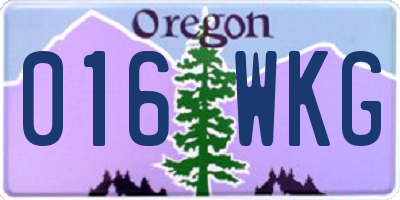 OR license plate 016WKG