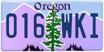 OR license plate 016WKI