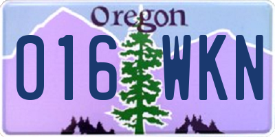 OR license plate 016WKN